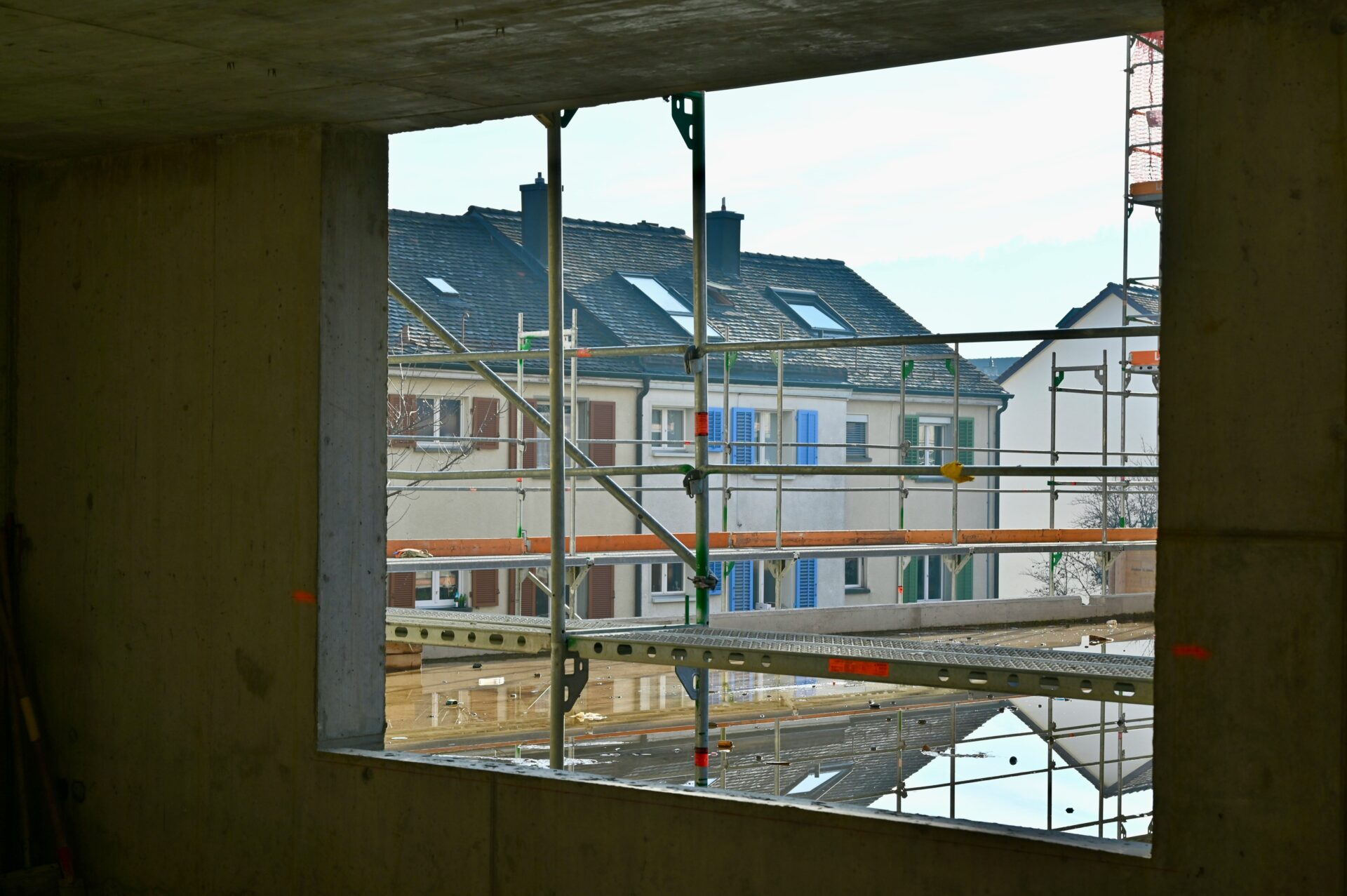 Rohbau eines Gebäudes in der Schweiz